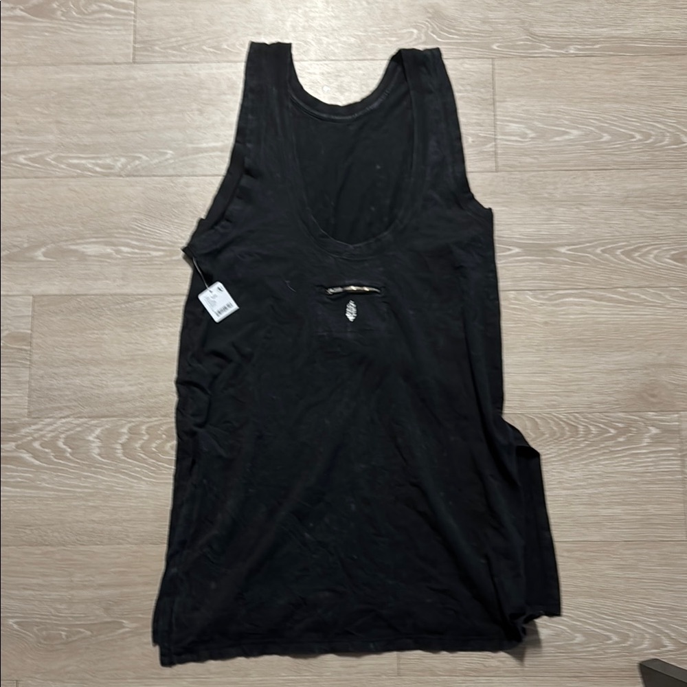 Free People Hot Shot Tunic Tank Black NWT Large